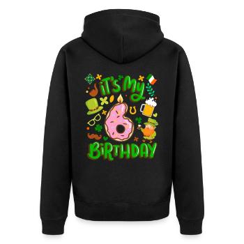 C’est mon beignet de vacances de 6 ans. - Veste à capuche bio Premium Unisexe - noir - Dos - Nico (187cm)
