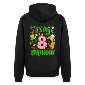 C’est mon beignet de vacances de 8 ans st. - Veste à capuche bio Premium Unisexe - noir - Dos - Nico (187cm)