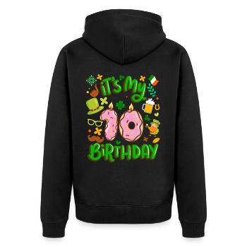 C’est mon beignet de vacances de 10 ans. - Veste à capuche bio Premium Unisexe - noir - Dos - Nico (187cm)