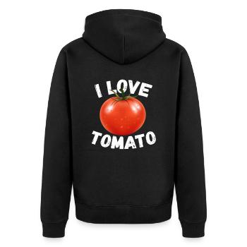 Tomaten Liebe für Gärtner Vegetarier für - Unisex Premium Bio Zip Hoodie - Schwarz - Hinten - Nico (187cm)