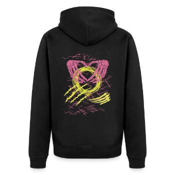 My Design - Unisex Premium Bio Zip Hoodie - Schwarz - Hinten - Nico (187cm)