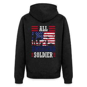 All American Soldier 4 juillet Soldier Independence - Veste à capuche bio Premium Unisexe - noir - Dos - Nico (187cm)