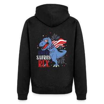 Ameri Saurus Rex 4 juillet Dinosaure Indépendance - Veste à capuche bio Premium Unisexe - noir - Dos - Nico (187cm)