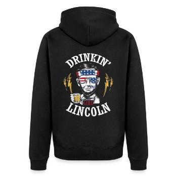 Drinkin' Like Lincoln 4 juillet Drink Independence - Veste à capuche bio Premium Unisexe - noir - Dos - Nico (187cm)
