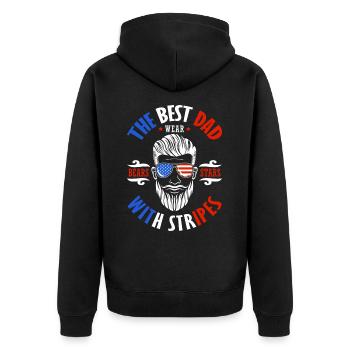 Les meilleurs vêtements Papa 4 juillet Feux d’artifice - Veste à capuche bio Premium Unisexe - noir - Dos - Nico (187cm)