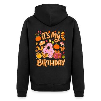 C’est mon 4 anniversaire automne feuille d’érable automne automne - Veste à capuche bio Premium Unisexe - noir - Dos - Nico (187cm)