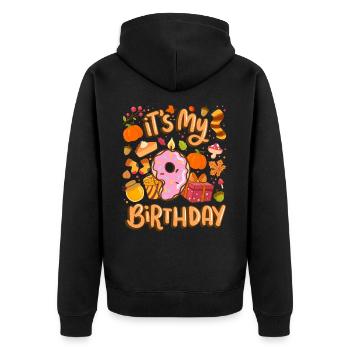 C’est mon 9 anniversaire automne feuille d’érable automne automne - Veste à capuche bio Premium Unisexe - noir - Dos - Nico (187cm)