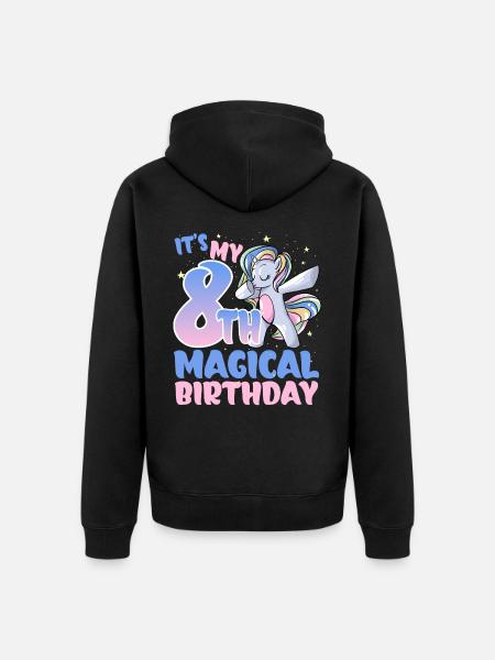 It's my 8th magical birthday - Unisex Premium Organic Zip Hoodie - black