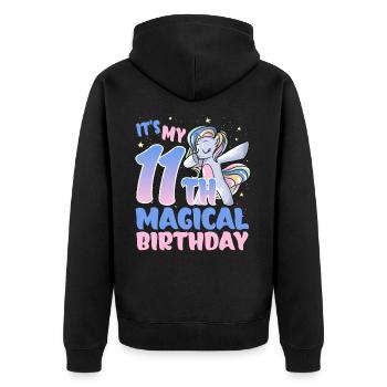 It's my 11th magical birthday - Unisex Premium Organic Zip Hoodie - black - Back - Nico (187cm)