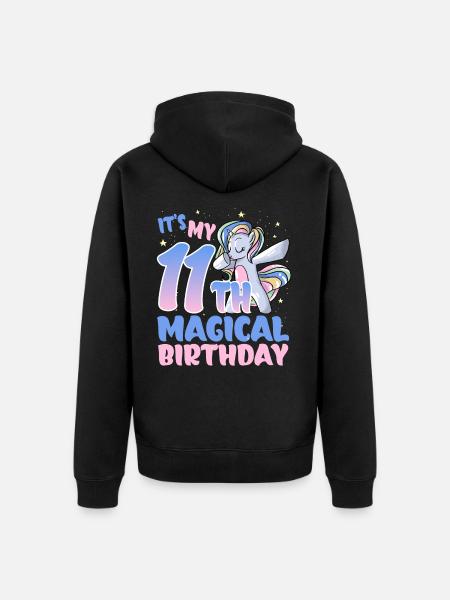 It's my 11th magical birthday - Unisex Premium Organic Zip Hoodie - black
