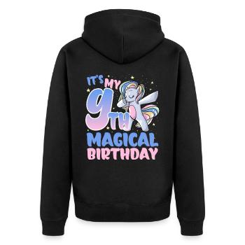 It's my 9th magical birthday - Unisex Premium Organic Zip Hoodie - black - Back - Nico (187cm)