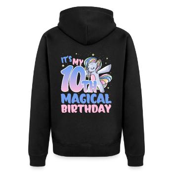 It's my 10th magical birthday - Unisex Premium Organic Zip Hoodie - black - Back - Nico (187cm)