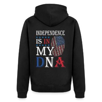 Independence is in my DNA July 4 - Unisex Premium Organic Zip Hoodie - black - Back - Nico (187cm)