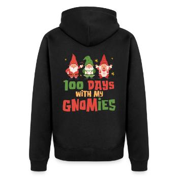 100 jours avec mes gnomes Noël elfe Noël - Veste à capuche bio Premium Unisexe - noir - Dos - Nico (187cm)