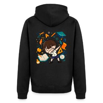 Dabbing Boy First Day of School Student Kid - Unisex Premium Organic Zip Hoodie - black - Back - Nico (187cm)
