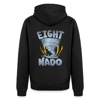 Acht-nado-warn 8ème anniversaire | Tornade - Veste à capuche bio Premium Unisexe - noir - Dos - Nico (187cm)