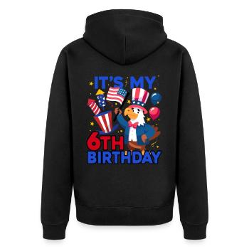 Es Ist Mein 6. Geburtstag Firecracker Kid 4th Of - Unisex Premium Bio Zip Hoodie - Schwarz - Hinten - Nico (187cm)