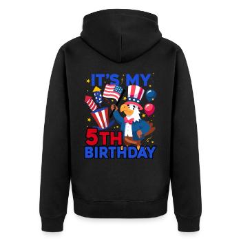 Es Ist Mein 5. Geburtstag Firecracker Kid 4th Of - Unisex Premium Bio Zip Hoodie - Schwarz - Hinten - Nico (187cm)