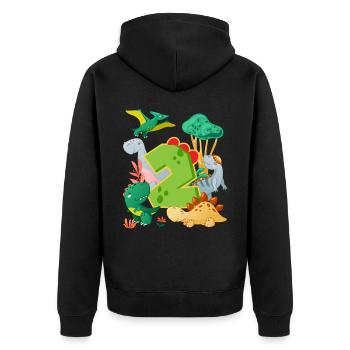 Herd of cute dinosaurs 2nd birthday 2 - Unisex Premium Organic Zip Hoodie - black - Back - Nico (187cm)