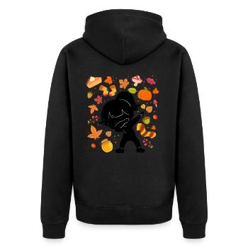 Silhouette Filles Automne Citrouille d’érable Automne - Veste à capuche bio Premium Unisexe - noir - Dos - Nico (187cm)