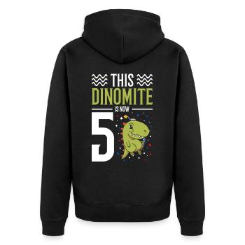 Ce dinomite est maintenant 5 dinosaures juillet 4, 5. - Veste à capuche bio Premium Unisexe - noir - Dos - Nico (187cm)