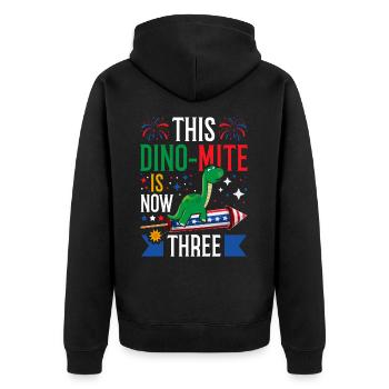 Ce dinomite est maintenant de cinq dinosaures 4 juillet - Veste à capuche bio Premium Unisexe - noir - Dos - Nico (187cm)