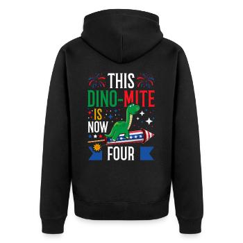 Ce dinomite est maintenant de cinq dinosaures 4 juillet - Veste à capuche bio Premium Unisexe - noir - Dos - Nico (187cm)
