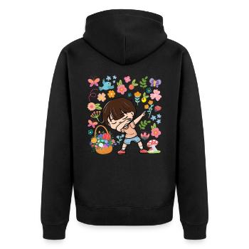Dabbing Boy Hippie Bouquet Basket Spring - Veste à capuche bio Premium Unisexe - noir - Dos - Nico (187cm)