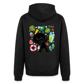 Silhouette Dabbing Boy Sommerzeit Strand Stil - Unisex Premium Bio Zip Hoodie - Schwarz - Hinten - Nico (187cm)