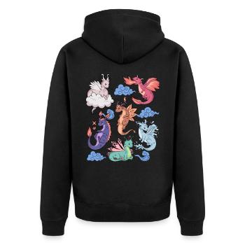 Flight of Dragons Mignon Élémentaire Mythique - Veste à capuche bio Premium Unisexe - noir - Dos - Nico (187cm)