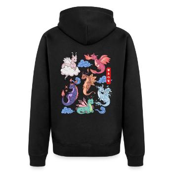 Flight of Dragons Mignon Élémentaire Mythique - Veste à capuche bio Premium Unisexe - noir - Dos - Nico (187cm)