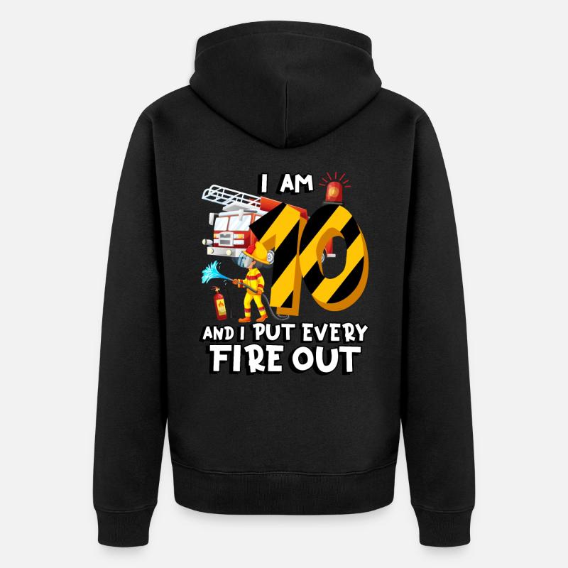 Pompiers pompiers J’ai 10 ans - Veste à capuche bio Premium Unisexe - noir