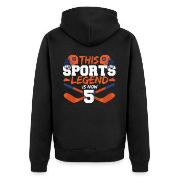 This sports legend is now 5, hockey game 5. - Unisex Premium Organic Zip Hoodie - black - Back - Nico (187cm)