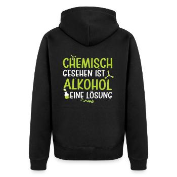 Chimiquement, l’alcool est une solution à la bière - Veste à capuche bio Premium Unisexe - noir - Dos - Nico (187cm)