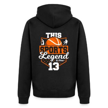 Cette légende du sport a maintenant 13 ans, match de basket-ball - Veste à capuche bio Premium Unisexe - noir - Dos - Nico (187cm)