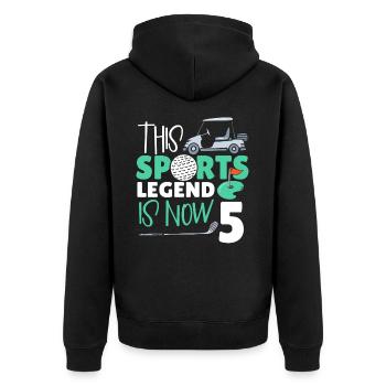 Diese Sportlegende Ist Jetzt 5, Golfspiel 5. - Unisex Premium Bio Zip Hoodie - Schwarz - Hinten - Nico (187cm)