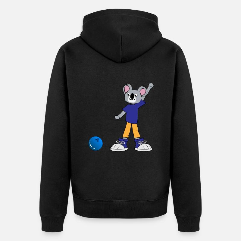Koala joue au bowling - Veste à capuche bio Premium Unisexe - noir