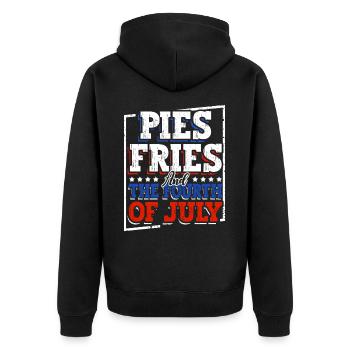 Pies French fries and the Fourth of July - Unisex Premium Organic Zip Hoodie - black - Back - Nico (187cm)