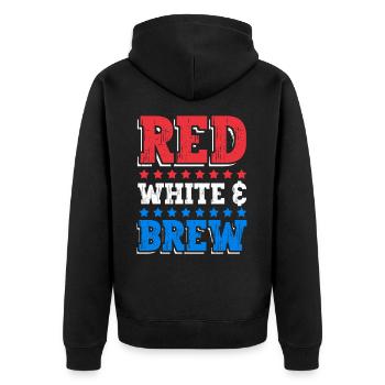 Red white and brown drink July 4 - Unisex Premium Organic Zip Hoodie - black - Back - Nico (187cm)