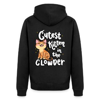Cutest kitten in the Clowder cat - Unisex Premium Organic Zip Hoodie - black - Back - Nico (187cm)