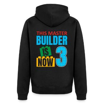 Ce constructeur est maintenant 3, blocs de jouets 3. - Veste à capuche bio Premium Unisexe - noir - Dos - Nico (187cm)