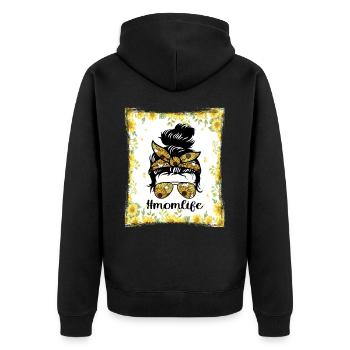 #Momlife | Cadeau de la fête des Mères | Chemise maman | Maman - Veste à capuche bio Premium Unisexe - noir - Dos - Nico (187cm)