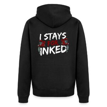 NOT DUE TO TRADEMARK PROBLEMS - Unisex Premium Organic Zip Hoodie - black - Back - Nico (187cm)