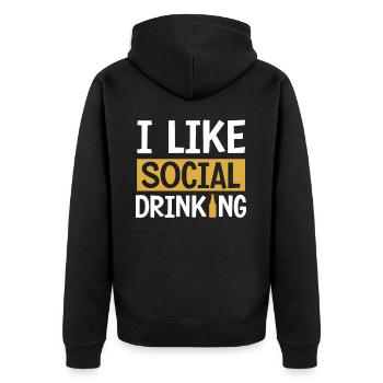 J’adore boire | sociale Chemise Beer Lovers | - Veste à capuche bio Premium Unisexe - noir - Dos - Nico (187cm)