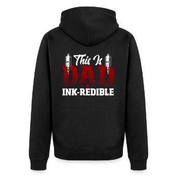 This father is ink-redible tattooists - Unisex Premium Organic Zip Hoodie - black - Back - Nico (187cm)