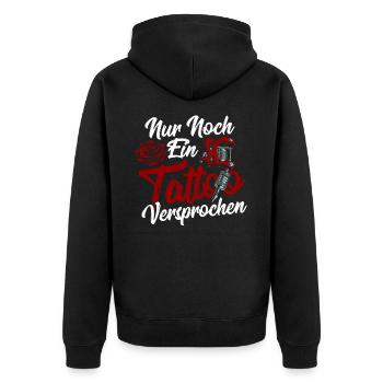 Nur Noch Ein Tattoo Versprochen Tattooists - Unisex Premium Bio Zip Hoodie - Schwarz - Hinten - Nico (187cm)