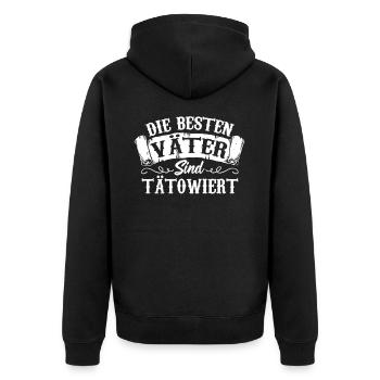 Die Besten Vater Sind Tatowiert Tattoo-themed - Unisex Premium Bio Zip Hoodie - Schwarz - Hinten - Nico (187cm)
