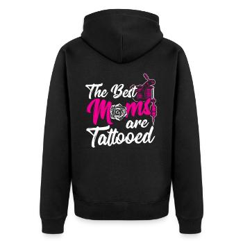 Die Besten Mütter Sind Tätowiert Künstlerische - Unisex Premium Bio Zip Hoodie - Schwarz - Hinten - Nico (187cm)