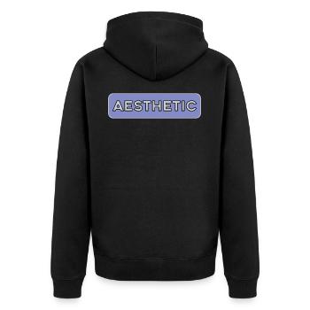 Ästhetische Anime Auto Skateboard Slap - Unisex Premium Bio Zip Hoodie - Schwarz - Hinten - Nico (187cm)