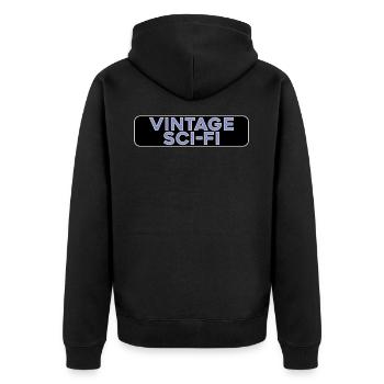 Vintage Scifi Science Fiction Auto Skateboard Slap - Unisex Premium Bio Zip Hoodie - Schwarz - Hinten - Nico (187cm)